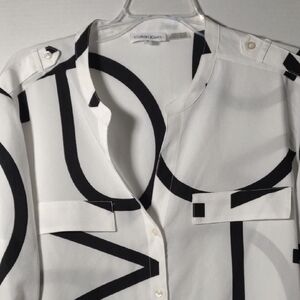 Calvin Klein Black and White Blouse